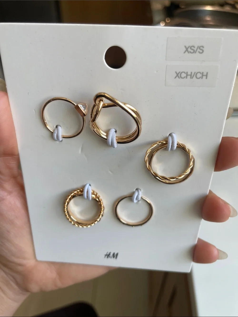H&M Gold-Tone Mixed Ring Set - 7 Pack